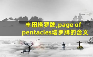 丰田塔罗牌,page of pentacles塔罗牌的含义